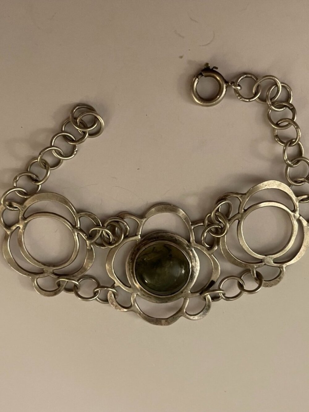 Vintage Bracelet Sterling Silver Mexico Lightweight Handmade OOAK 15 grams 7"